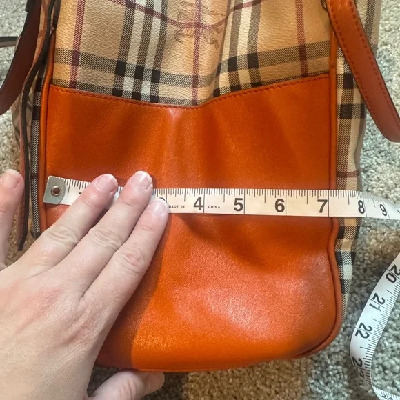 BURBERRY Multicolor PVC Leather Shoulder Bag Orange Tan - Picture 4 of 17